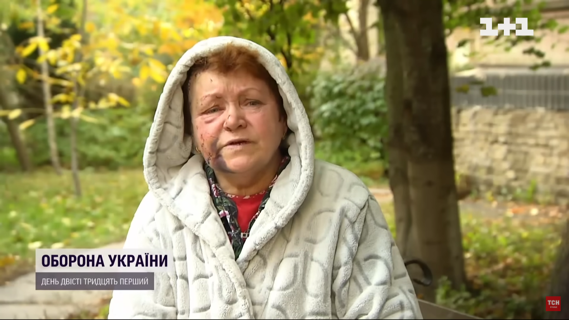 Пострадавшая во время бомбёжки Киева